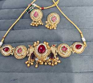 Conjunto de collar para mujer, conjunto de Gargantilla nupcial Kundan, conjunto de diseñador real Kundan, producto a granel hecho a mano - Product Image 2