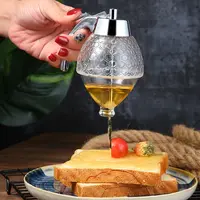 Tarro de vidrio acrílico para cocina, escurridor de condimentos, prensa de sirope, botella de aceite, olla para salsa de soja y miel, dispensador de vinagre