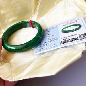 Brazalete de jade chino absolutamente natural, Jadeíta verde completo para mujer, caja de joyería, regalo con certificado - Product Image 5