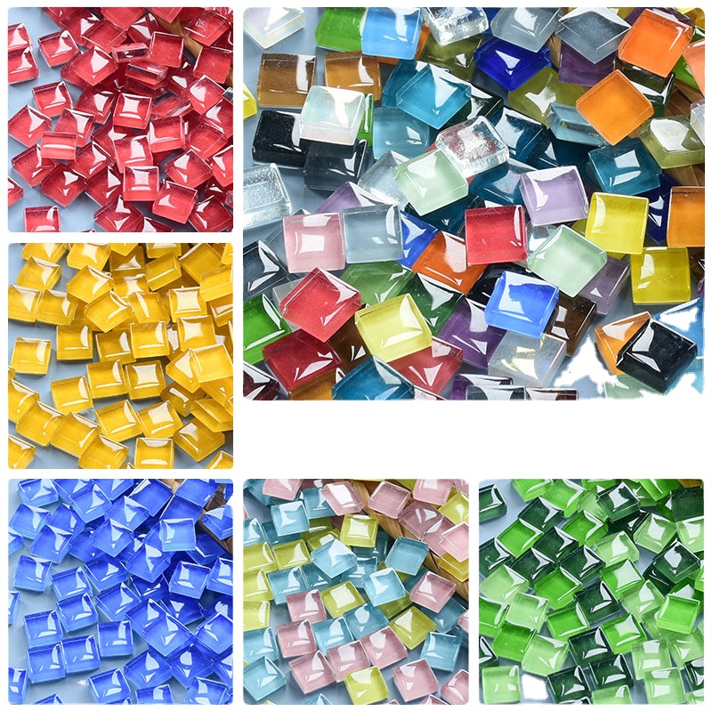 Красочная квадратная стеклянная мозаика из материала «сделай сам», мозаика ручной работы «сделай сам», декоративная мозаика