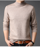 Pull en laine 100 % personnalisé pour homme, col semi-montant, manches longues, anti-plis, anti-rétrécissement, tricoté, respirant, séchage rapide, pour l'hiver