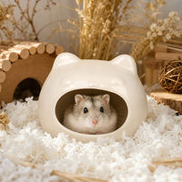 Nouveau Repaire Rafraîchissant en Céramique Fait Main pour Hamster, Lit Adorable pour Petits Animaux, Nid en Céramique Émaillée, Habitat d'Été pour Cage