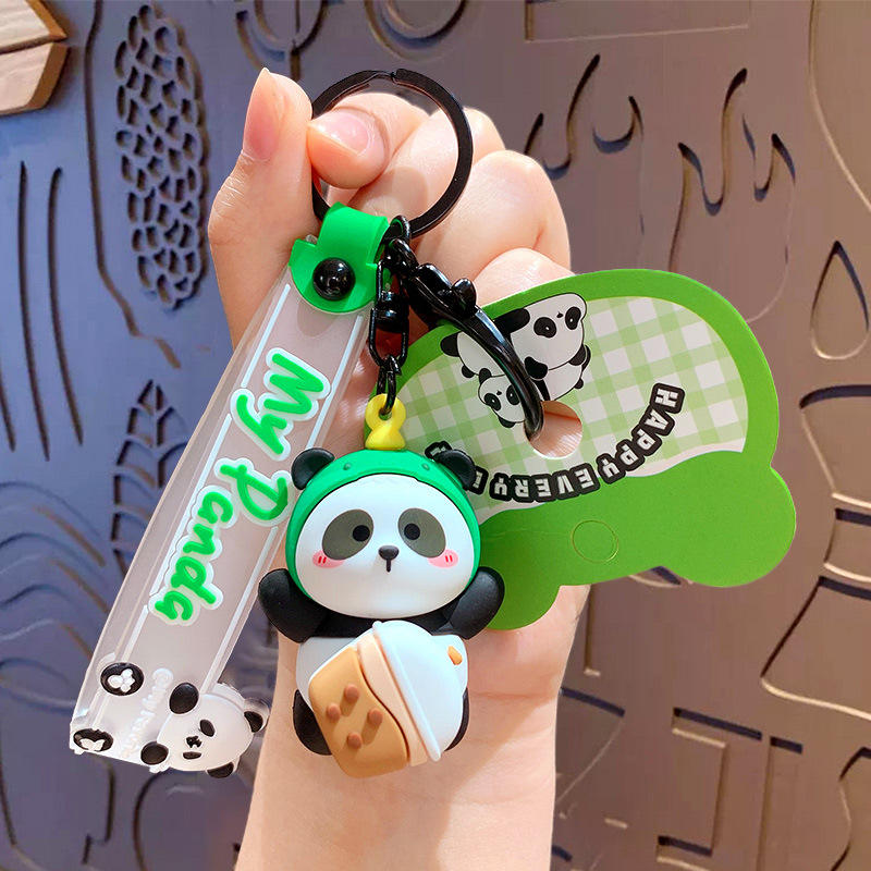 Série de cordes à main de panda rotatives, crème glacée