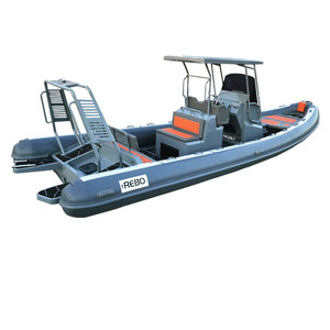 เรือยางหรูหราขนาด 25 ฟุต รุ่น Sport RIB 760 ตัวถังอะลูมิเนียมรูปตัววี พร้อมมอเตอร์ สำหรับเล่นเซิร์ฟในทะเล Orca - Product Image 1