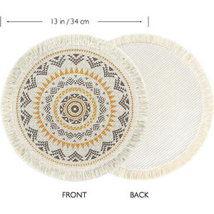 Eco-friendly Natural Reusable Placemats Fashionable Printed Cotton Paper Polyester Durable Waterproof <b>Table</b> Accents for Weddings - Product Image 5