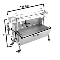 Prix de gros CE Rohs Machine mobile rotative automatique en acier inoxydable pour la cuisson du charbon de bois de mouton/Four électrique pour barbecue d'agneau entier