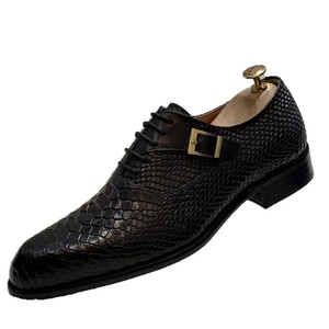 Zapatos casuales de cuero para hombre, estilo nuevo, zapatos de piel de vaca con estampado de serpiente, zapatos formales de negocios a la moda. - Product Image 5