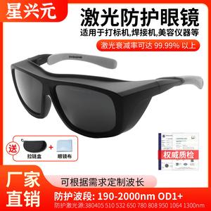 Lunettes de sécurité laser, monture noire, verres de 2 mm, transmission lumineuse de 10 %, protection contre les rayonnements lumineux, fabriquées à Shenzhen - Product Image 2