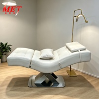 Table de massage pour cils, chaise de soin du visage pour spa et salon, lit de cils rose incurvé, lit de soin du visage, lit de cils électrique de luxe pour salon de beauté