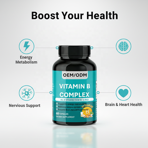 Cápsulas de Vitamina <span class=keywords><strong>B</strong></span> Compleja <span class=keywords><strong>para</strong></span> Adultos al por Mayor, 60 Cápsulas/Botella |   Suplemento <span class=keywords><strong>para</strong></span> la Salud Ósea B1-B12, 2 Cápsulas por Porción - Product Image 4