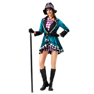 Costume de scène pour <span class=keywords><strong>femme</strong></span> adulte Alice Chapeur Fou, taille S-4XL, pour Halloween, tenue de scène d'entraîneur d'animaux pour boîte de nuit, en polyester - Product Image 5