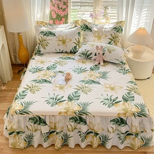 3pcs Printed Comforter Set Soft Washed Cotton Eco-Friendly Bed Skirt Wedding Full Twin Queen <b>King</b> <b>Size</b> Bed <b>Sheet</b> Mattress Cover - Product Image 2
