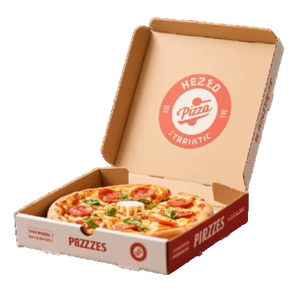 Cajas de Pizza Ecológicas Corrugadas con Relieve: Empaque de Cartón Biodegradable Premium para Comida para Llevar, Desechable - Product Image 1
