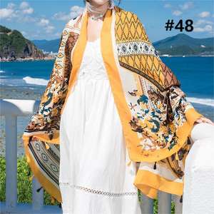 Châles d'été en viscose de grande taille 90*180cm 2024 Fabricants de longues écharpes de plage à la mode et durables avec blocage des couleurs - Product Image 6