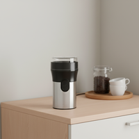 Moulin à café électrique domestique compact avec rangement du cordon et verrou de sécurité, boîtier en plastique, capacité 50g pour expresso et cafetière à piston