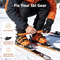 Sangle de fixation réglable antidérapante en TPU jaune/noir avec logo, pour chaussures de ski homme, semelle technique – Vente chaude