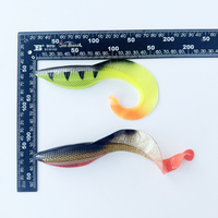 Vente Chaude Leurre de pêche souple en plastique, type ver, à queue bouclée, haute simulation, nageur, grand format