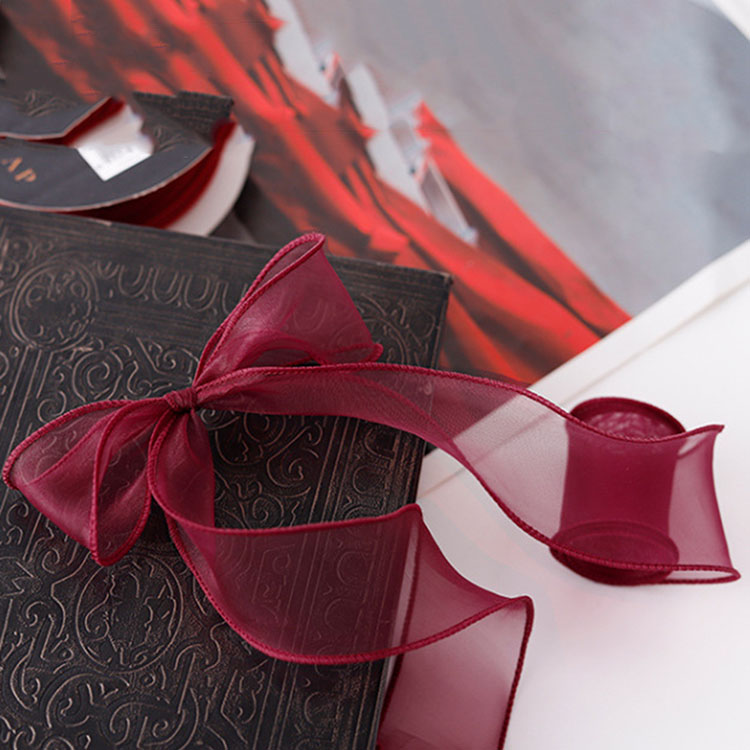 Fresh Fish Tail Chiffon Ribbon Silk Pearl Edge Handmade Edging Packaging Ribbon Bouquet Wrapping Bow Drying Ribbon