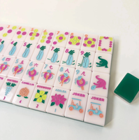 Mahjong américain personnalisé, 160 jetons en acrylique vert, luxueux, élégant, portable, résistant à l'eau, table de mahjong pour adultes