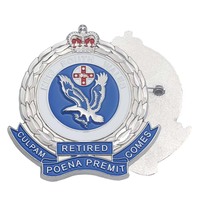 Insignes d'épaule en or de garde de sécurité en métal faits sur commande d'usine avec le support de portefeuille en cuir