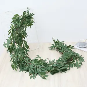 1.8m Artificial Eucalyptus Vine Decorative Garland, Greenery Faux Vines  Leaves For Wedding Party Backdrop Arch Wall Decor