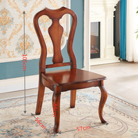 Chaise de salle à manger mobile de style campagnard américain, revêtement en cuir véritable, structure en bois massif, pour la maison, la table, l'hôtel