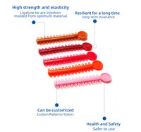 Support dentaire Consommables 40 couleurs materiales de ortodoncia ligaties élastique orthodontique ligatate élastomère pour bretelles