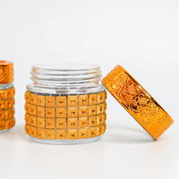 Bouteille de Dubai Golden Safran Emballage rond de haute qualité Flacons en verre transparent 50g 100g Boîtes vides