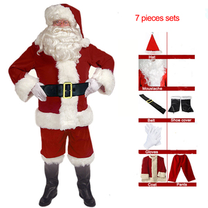 Conjunto de 7 Piezas de Lujo en Terciopelo para Adultos, Disfraz de Santa Claus para Hombre y Mujer, MS Christmas - Product Image 6