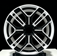 Rines Monobloque Híbridos Geométricos de Aluminio 6061-T6 Forjados a Medida en Blanco y Negro de 18-24 Pulgadas para Autos Deportivos Modernos y Vehículos Eléctricos