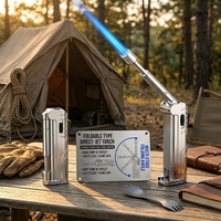 Briquet coupe-vent multi-angles à flamme unique YN, pour extérieur et cuisine, pliable et sécurisé