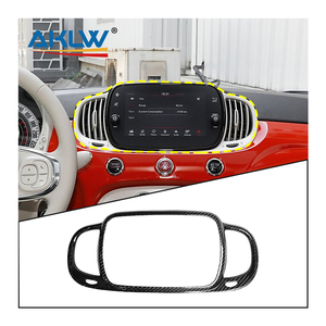 Pour <span class=keywords><strong>2021</strong></span> - 2023 <span class=keywords><strong>Fiat</strong></span> <span class=keywords><strong>500</strong></span> véritable fibre de carbone voiture intérieur accessoires contrôle Central sortie d'air cadre décoratif - Product Image 1