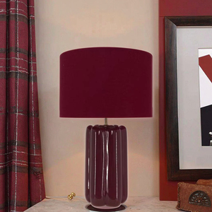 Đèn bàn <span class=keywords><strong>E27</strong></span> hiện đại với màu đỏ trống bóng râm và màu xanh lá cây cơ sở gốm đơn giản cung cấp điện cho khách sạn phòng khách & đọc sách sử dụng - Product Image 3