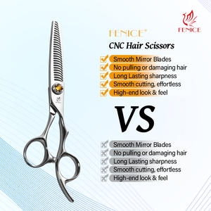 Forbici <span class=keywords><strong>da</strong></span> Barbiere di Alta Gamma Fenice in Acciaio Inossidabile VG10 ad Alta Durezza <span class=keywords><strong>Set</strong></span> di Forbici per <span class=keywords><strong>Parrucchiere</strong></span> con Viti a Sfera con Diamante Giallo - Product Image 3
