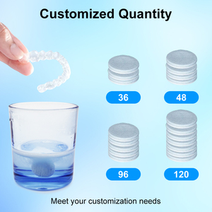 Smile Find - Tabletas Efervescentes Dentales Seguras y Eficaces para Limpiar Alineadores, Dentaduras Postizas y Protectores Bucales, 120 Tabletas de Disolución Rápida para Limpiar Retenedores - Product Image 4