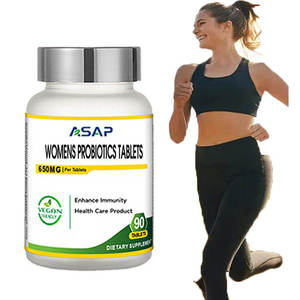 Tabletas de Probióticos para Mujeres Adultas OEM ASAP - Grado Alimenticio 90 Tabletas/Botella para la Salud Digestiva y de la Piel y el Apoyo Inmunitario - Product Image 1