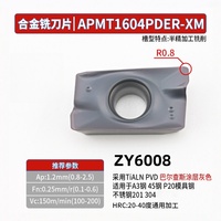 Insertos de Carburo de Tungsteno APMT1135/1604PDER-XM ZY6008/6018/9018/618/918 ZENG YING, Herramientas de Torneado Externo, PVD, Torno CNC, 65HRC