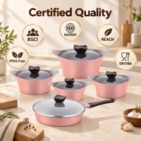 Ensemble de 10 casseroles et poêles de cuisine coréennes en céramique et aluminium moulé pour usage domestique et professionnel, avec logo personnalisé OEM