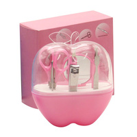 Cadeau en gros, 8 pièces, forme de pomme, souvenir de mariage, coupe-ongles, ciseaux, pousse-cuticules, ensemble de manucure