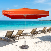 Parasol de marché octogonal commercial de 2,7 m en aluminium, imperméable, avec mât central, pour tables extérieures de restaurant