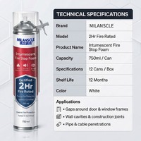Mousse expansive ignifuge en polyuréthane de 750 ml, résistance au feu de 2 heures, isolation phonique et thermique pour le travail du bois et la construction