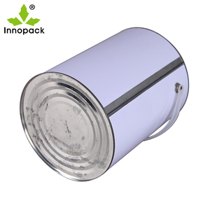 ถังโลหะทรงกลมขนาด 4 ลิตร 5 ลิตร ปิดผนึกกันอากาศและกันน้ำ พร้อมฝาปิดแบบกด ผลิตจากเหล็กชุบดีบุกเกรดอาหาร สำหรับเก็บสีและอาหาร - Product Image 2