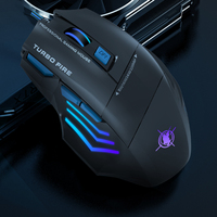 Mouse USB Kustom untuk Laptop, Desktop, Rumah, Kantor, Mouse Berkabel dengan Lampu Latar, Mouse Komputer dengan Desain Ergonomis