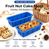 Vakantie Fruitbroodvorm, siliconen, food grade, grote cakevorm voor notenrecepten, cadeauverpakkingen en bakkerijbedrijven.