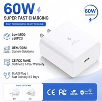 Nouveauté Chargeur rapide USB C GaN 60W Adaptateur d'alimentation PPS PD Bloc de charge super rapide pour Samsung Galaxy S25 S24 S23 S22 Ultra