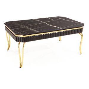 Mesa de Centro Rústica de Madera Maciza con Patas de Metal, Diseño Antiguo, Muebles para Sala de Estar, Mesa de Centro Resistente - Product Image 5