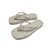 Sandalias Bosirui Personalizadas de Plataforma de Goma Suave para Mujer, con Estampado de Leopardo, para Playa, Suela Gruesa, para Bodas de Verano