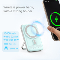 OEM ODM para Batería Inalámbrica Magnética Certificada de 15W, Li-Polímero, 10000 mAh, Soporte Plegable, Ultrafina, Banco de Energía Portátil