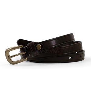 Nuevo Cinturón de Cuero para Mujer, Capa Superior de Piel de Vaca Curtida Vegetalmente, Hebilla de Aleación, Estilo Ligero, Maduro, Simple, Versátil, Vintage y Delgado - Product Image 5