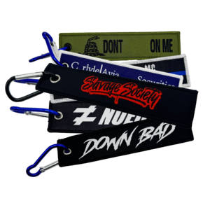 الأكثر مبيعاً سلسلة مفاتيح مطرزة بشعار شخصي رخيصة من القماش حلقة مفاتيح رقعة علامة مفتاح سلاسل مفاتيح مطرزة فارغة - Product Image 6